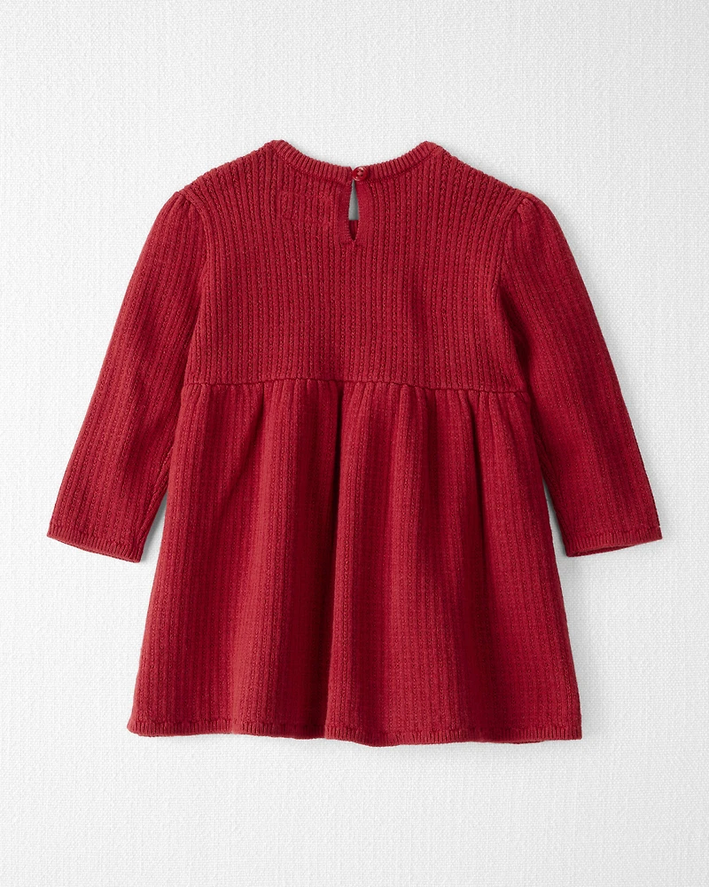 Baby Girl Organic Cotton Sweater Knit Dress