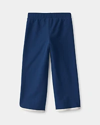 Toddler Girl French Terry Wide-Leg Pants - Blue