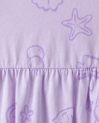 Toddler Girl Sea Animal Sleeveless Dress - Purple