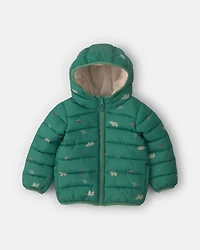 Toddler Boy Midweight Packable Puffer- Green