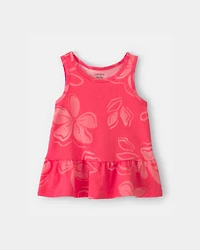 Toddler Girl Floral Peplum Tank Top - Coral
