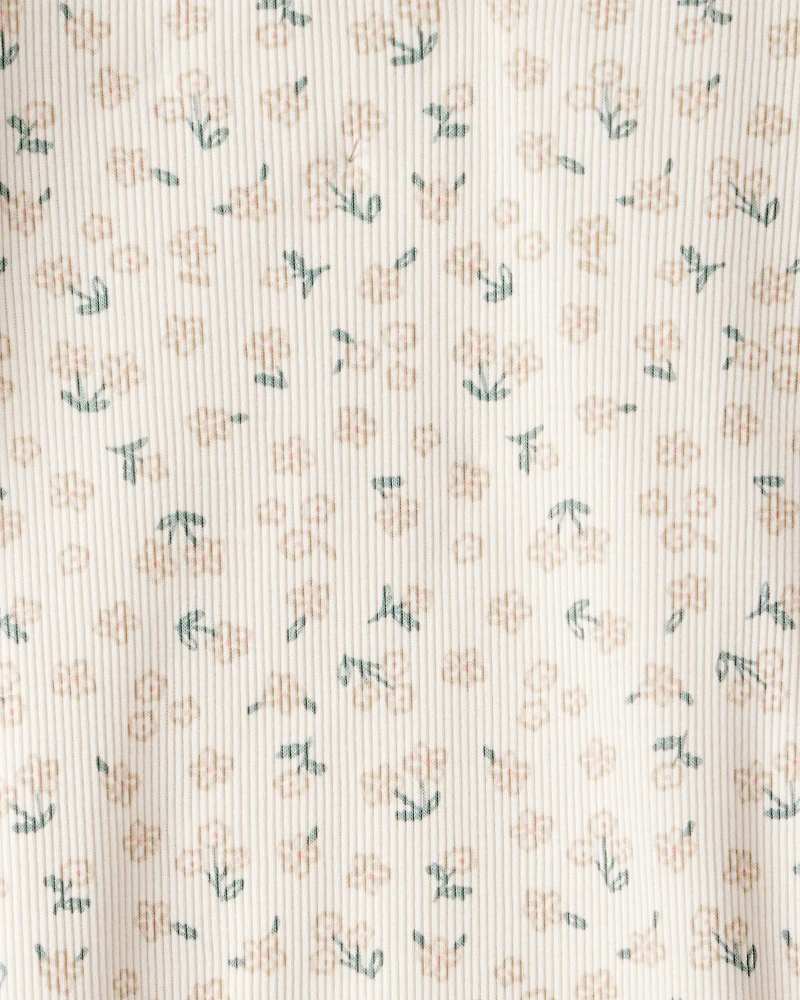 Toddler Girl 2-Pack Floral Cotton Long-Sleeve Top - Ivory/Pink