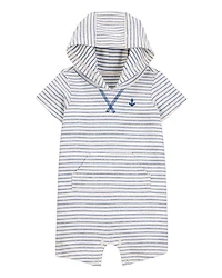 Baby Striped Hooded Romper