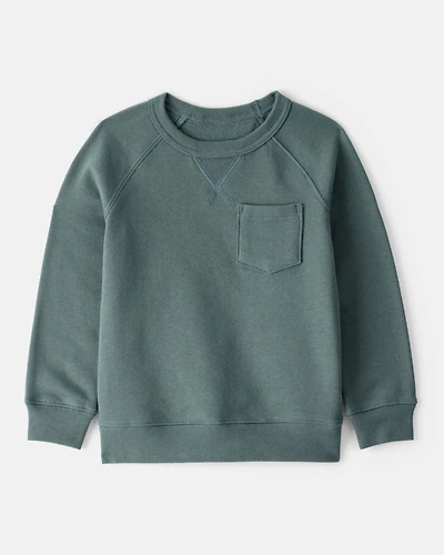 Toddler Boy Solid Fleece Long-Sleeve Sweatshirt - Green