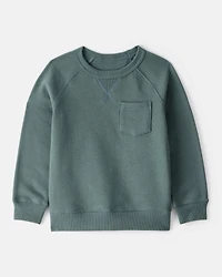 Toddler Boy Solid Fleece Long-Sleeve Sweatshirt - Green