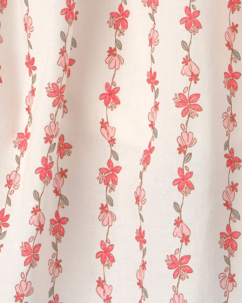 Girls 2-Piece Floral Sleeveless Top & Skort Set - Pink