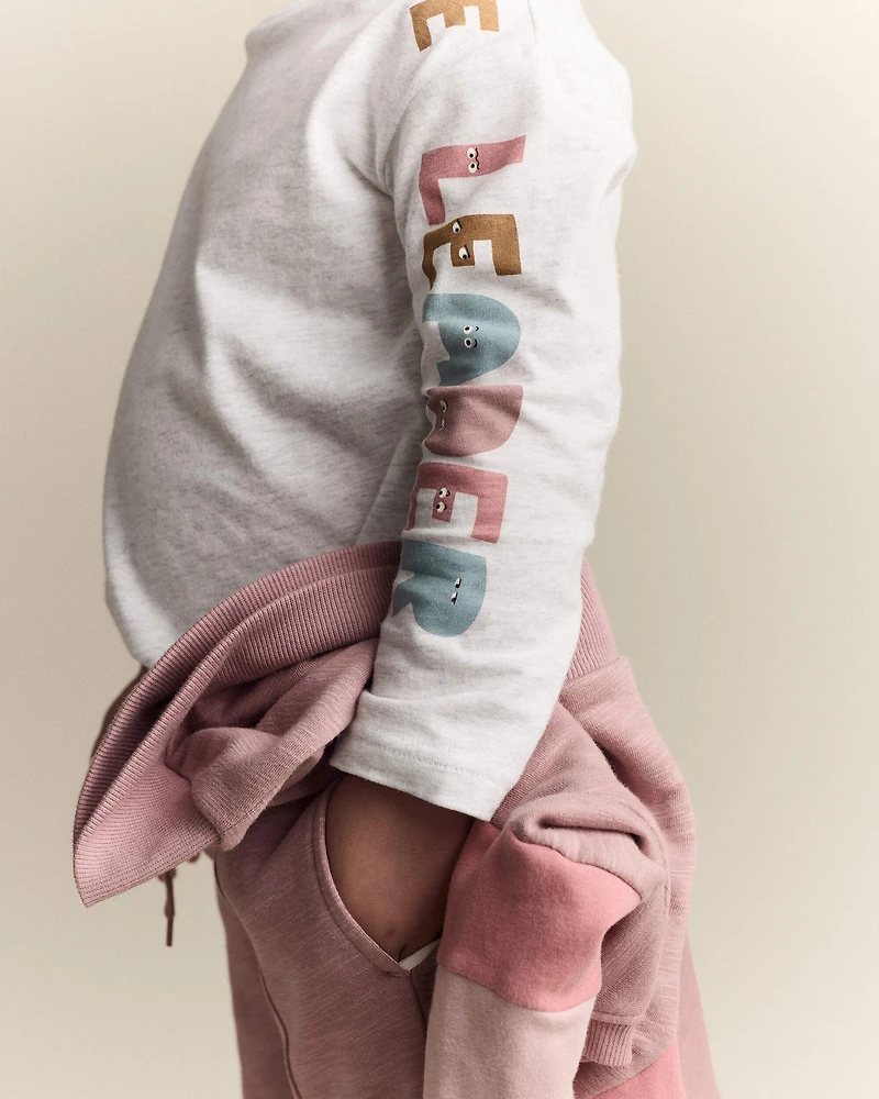 Toddler Leader Long-Sleeve Relaxed Graphic Tee - Light Heather Grey