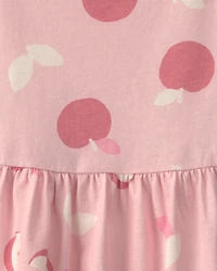 Toddler Girl Apple Short-Sleeve Dress - Pink