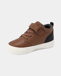 Toddler Boy High-Top Casual Shoes - Brown