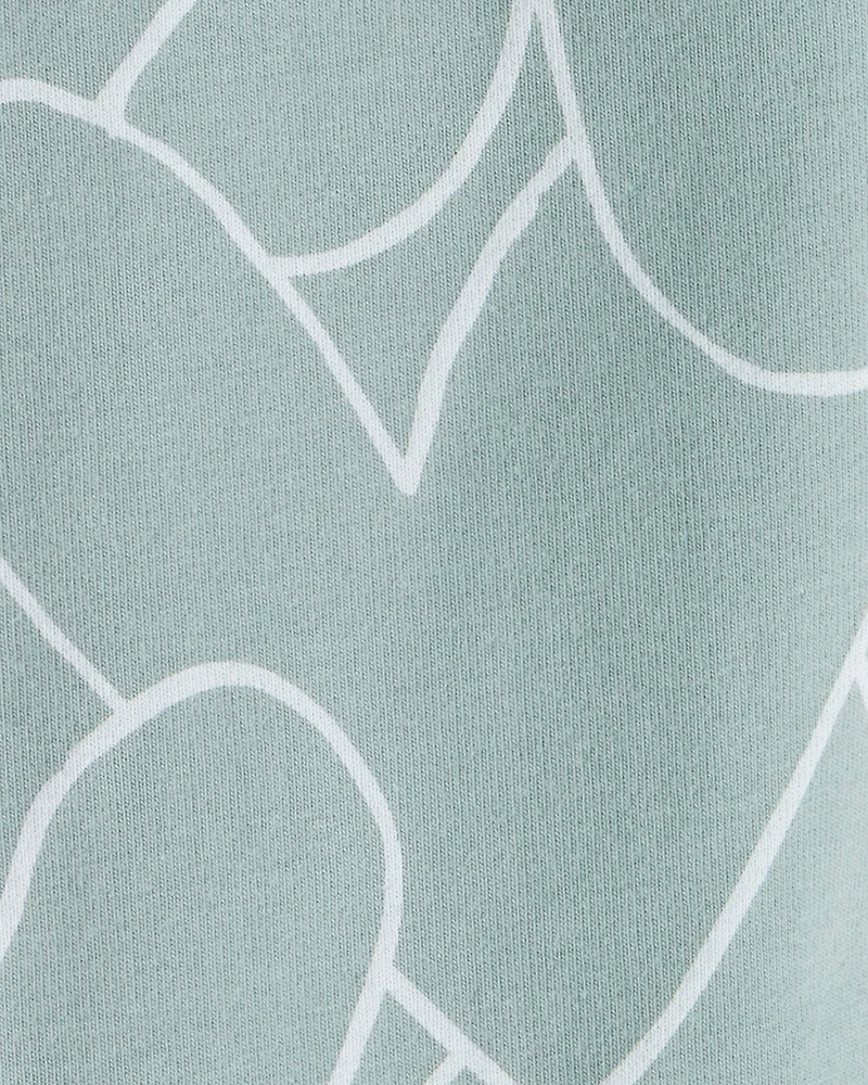 Baby Girl Cotton Heart Stretch Leggings - Green