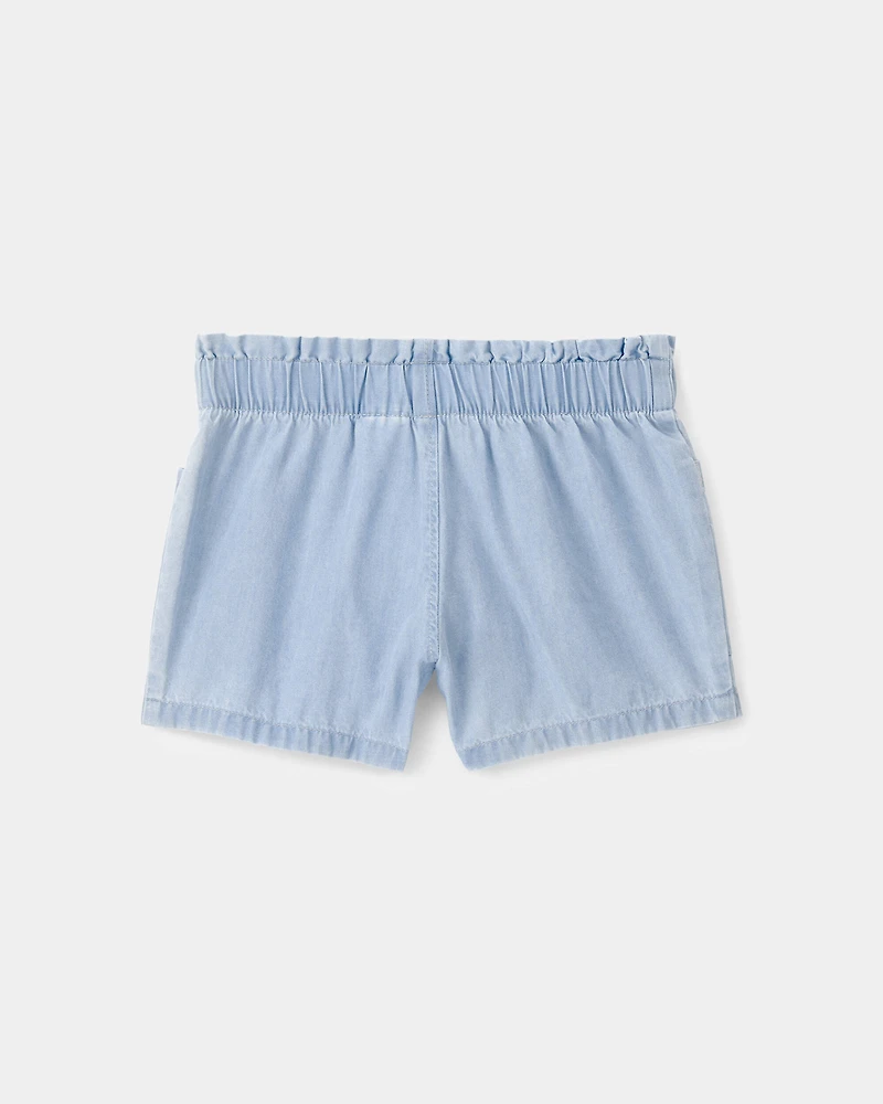 Toddler Girl Chambray Shorts - Blue