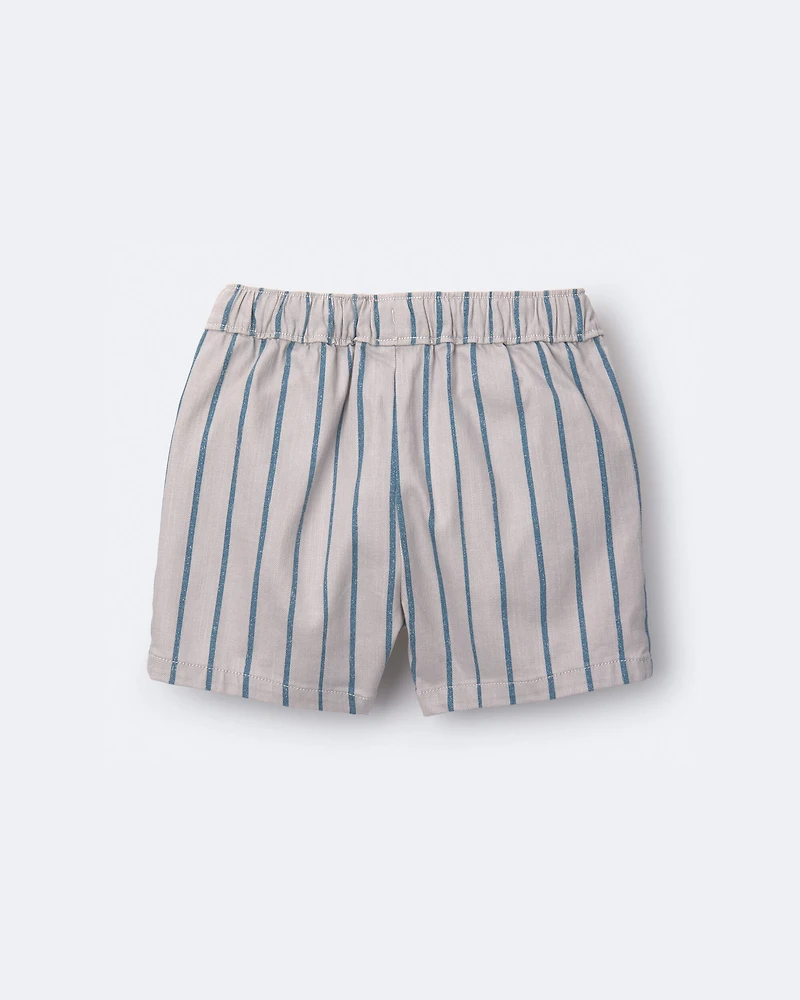 Toddler Boy Playground Shorts Stripes - Grey
