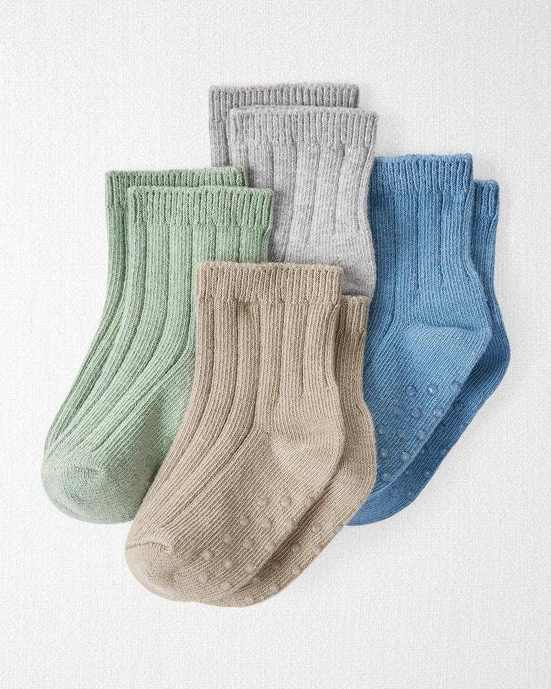 Baby 4-Pack No-Slip Socks Made with Organic Cotton