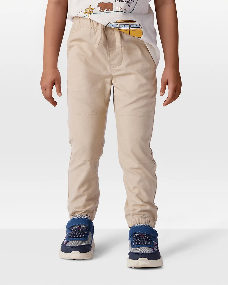 Toddler Boy Cotton Pull-On Fashion Pants - Khaki