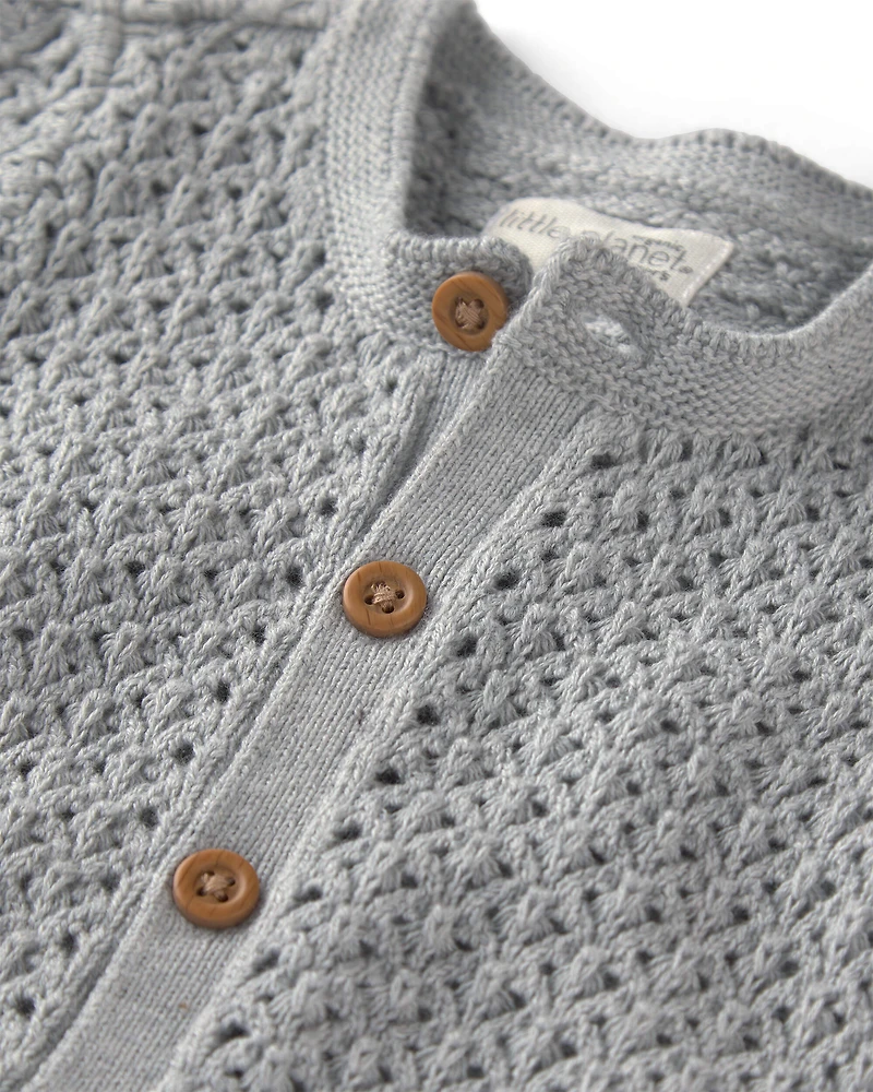 Baby Short-Sleeve Romper Grey