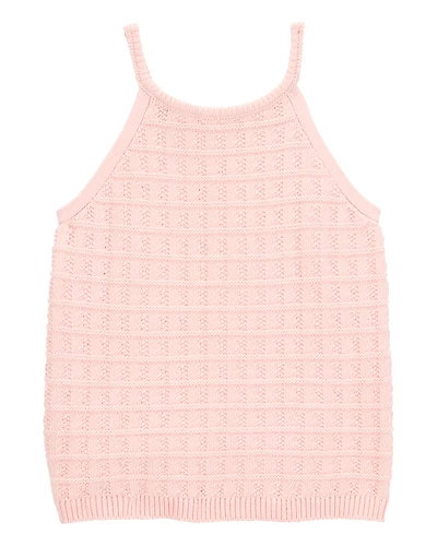 Kid Pink Knit Tank Top