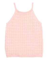 Kid Pink Knit Tank Top