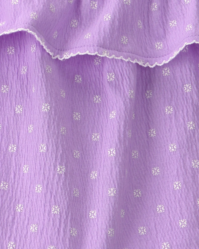 Toddler Girl 2-Piece Ruffle Tank Top & Short Set - Purple