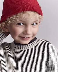 Toddler Striped Pullover Sweater - Black/White