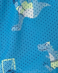 Toddler Boy Dinosaur Mesh Shorts - Blue