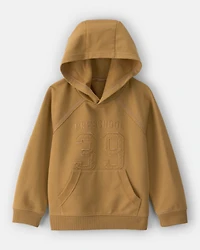 Toddler Boy Varsity French Terry Hoodie - Brown
