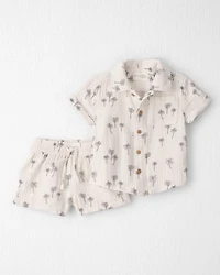 Baby Boy 2-Piece Gauze Top & Short Set Palm Trees