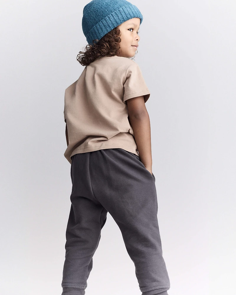 Toddler Short-Sleeve Relaxed Graphic Tee - Tan