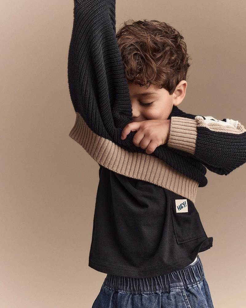 Toddler Pullover Sweater - Black