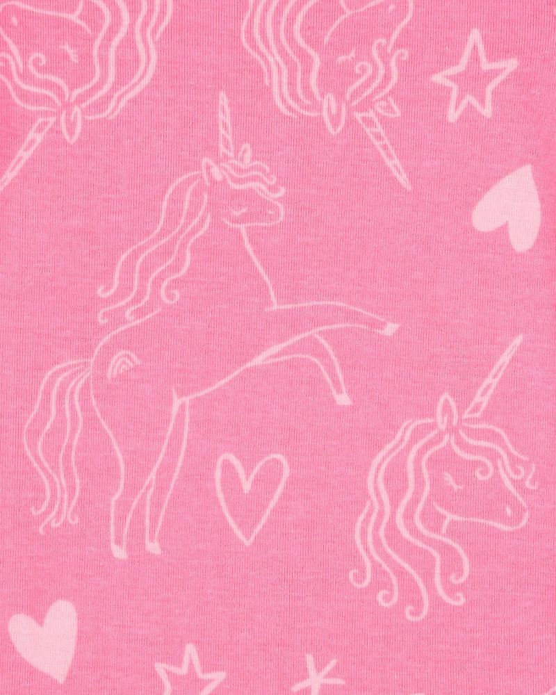 Toddler Girl 4-Piece Unicorn Cotton Pyjamas