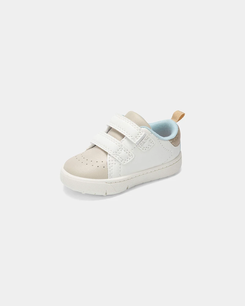 Baby Girl Every Step® First Walker Heart Casual Shoes - White/Tan