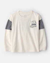 Toddler Boy Cookies & Milk Long-Sleeve Graphic Tee - Cream