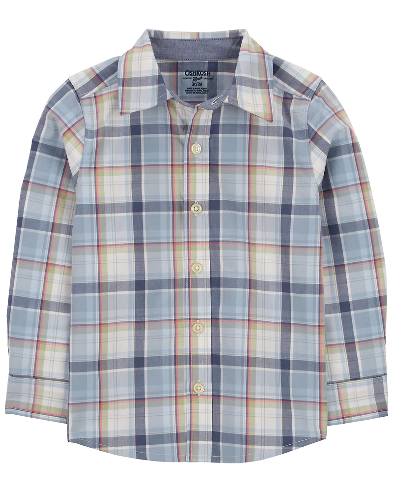Toddler Plaid Button-Front Shirt