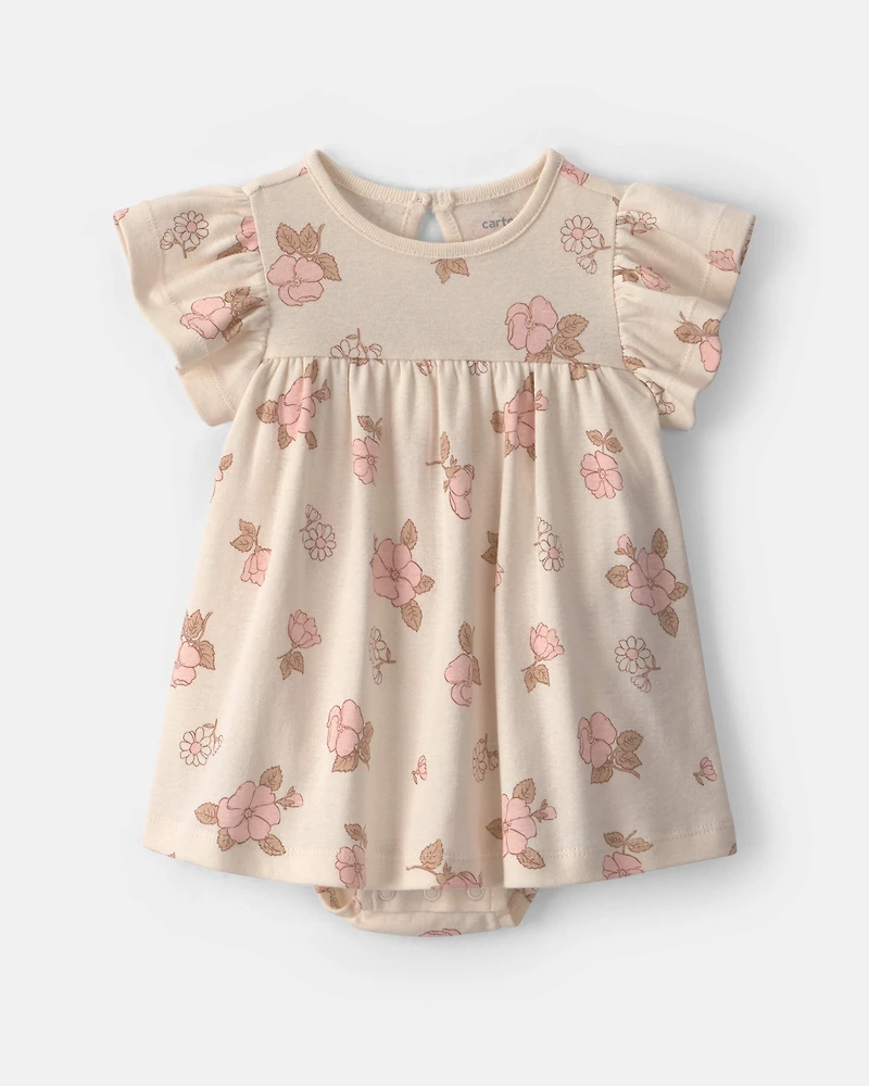 Baby Girl 2-Piece Floral Dress Set - Pink/Ivory