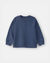 Toddler Boy French Terry Pullover Sweatshirt - Blue