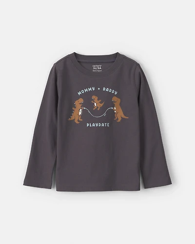 Toddler Boy Dinosaur Long-Sleeve Graphic Tee - Black