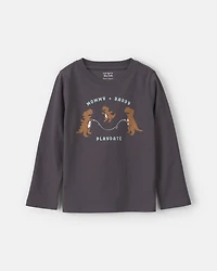 Toddler Boy Dinosaur Long-Sleeve Graphic Tee - Black