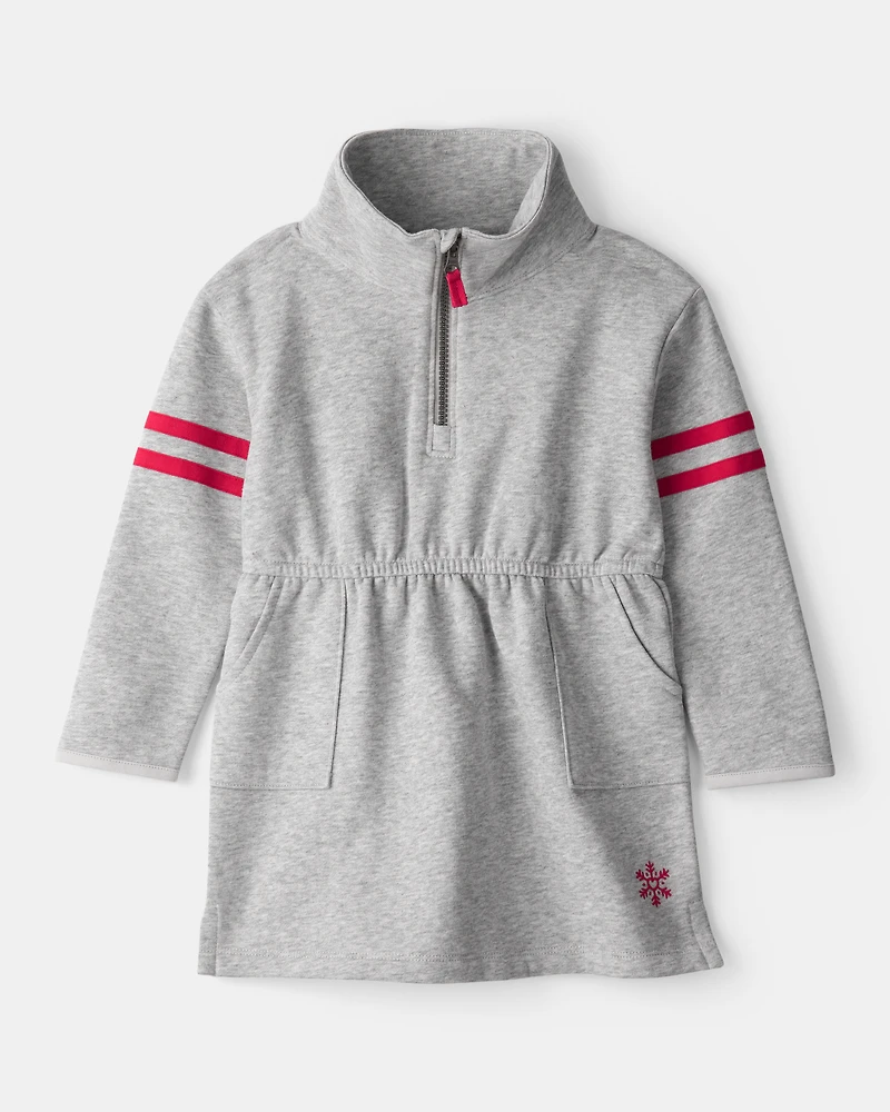 Toddler Girl Mock Neck Long-Sleeve Dress - Grey