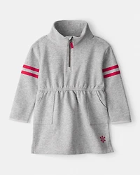 Toddler Girl Mock Neck Long-Sleeve Dress - Grey