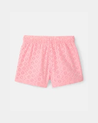 Girls Eyelet Shorts - Pink