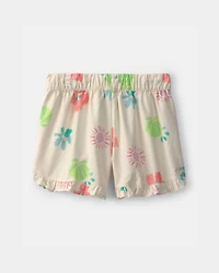 Girls Ruffle-Trim Floral Shorts