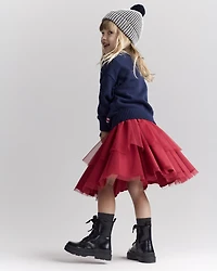 Toddler 'Fa la la' Christmas Tree Pullover Sweater - Navy