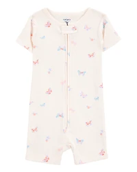 Toddler 1-Piece Butterfly 100% Snug Fit Cotton Romper PJs