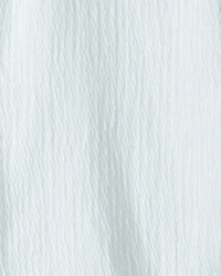 Girls Embroidered Flower Crinkle Top - Blue