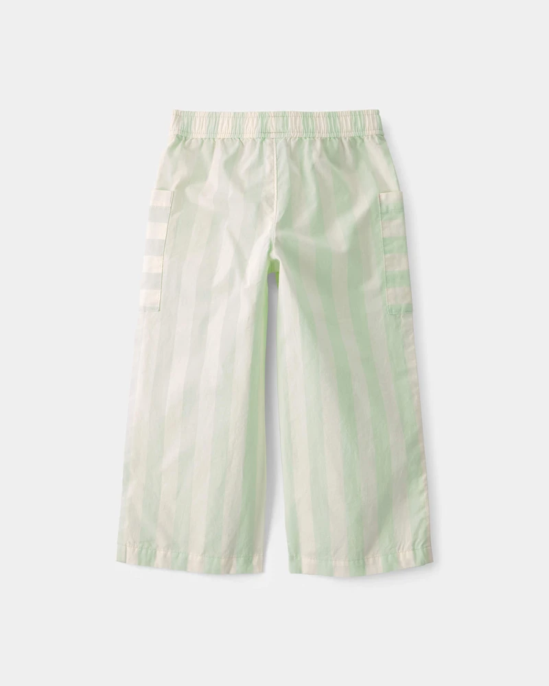 Toddler Girl Striped Pants - Green/Ivory