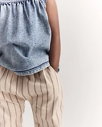 Toddler Girl Sleeveless Denim Top Avenue Wash - Blue