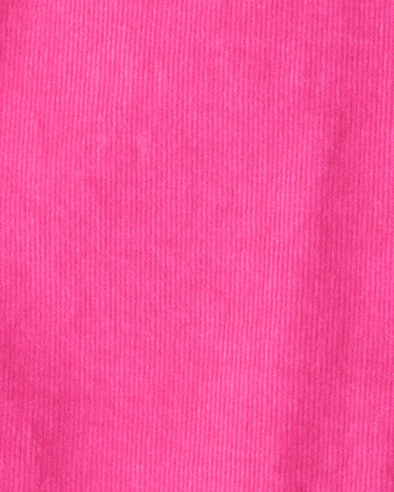 Girls Corduroy Wide-Leg Pants - Pink