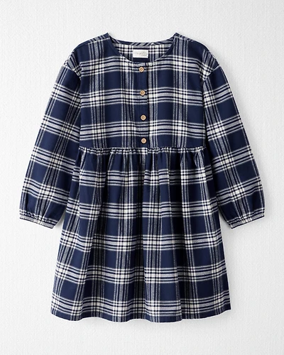 Girls Organic Cotton Flannel Dress