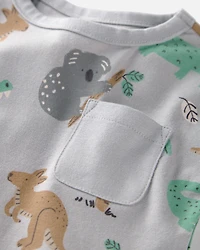 Baby 2-Pack Organic Cotton Rompers Aussie Friends Print