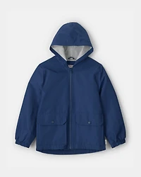 Boys Solid Rain Jacket- Blue