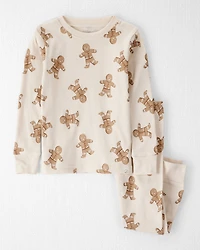 Toddler Organic Cotton Pyjamas Set Gingerbread Man Print